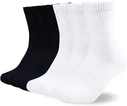 [COZY CORE] 5 Pairs Casual Calf Socks,Lightweight Women's Crew Socks,Athletic Calf-Length Cushioned Sock