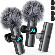 2pcs Lavalier Wireless Microphone for iPhone 15/Android Video Recording,Mini ...