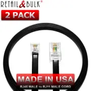 (2 PACK) RJ11 to RJ45 Phone Line to Ethernet Cable for Telephone Line, 3 Foot