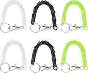[wangjue] 6pcs Bracelet Keychain Wrist Keychain Wrist Lanyard for Phone Spring Keychain Coil Key Chains Women Elastic Men and Women Spring Coil Wrist Key Holder for Sauna Gym Pool ID Badge and Outdoor Sports