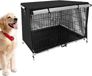 Pet Crate Cover,Polyester Pet Kennel Cover - UV Protection Waterproof Washable Breathable Easy Installation Insulated Kennel Cover for Standard Metal Crate