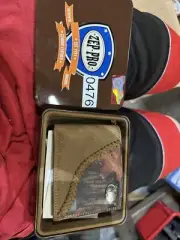 ZEP PRO Fence Row Camo College team Leather bifold Wallet TIN GIFT BOX