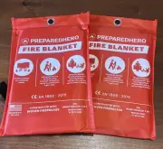 PREPARED HERO FIRE BLANKET 39' X 39" SET OF 2 - NEW