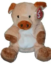 Ty Pluffies - CORKSCREW the Pig 9" NEW MWMTs Soft Plush Stuffed Animal Toy