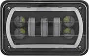4x6 LED Headlights with DRL, Halo RINGs Turn Signal High Low Beam Rectangular LED Headlight Assemblies for Mustang