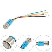 Push Button Switch Silver Alloy Touch 16mm 1NO1NC LED Self Locking Ring LED