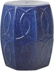 PA-DABAOO Octagonal Ceramic Garden Stool, Ceramic Decorative Garden Stool, Antique Ceramic Stool, Indoor and Outdoor Garden Stool, Suitable for Living Room, Garden