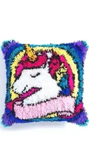 Ian’s Choice Latch Hook Kit Beginner Friendly Pillowcase Unicorn Design