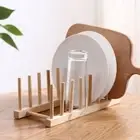 Wooden Dish Plate Cupboard Rack Holder Storage Drying Kitchen Plate Cup Stand
