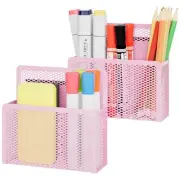 Magnetic Dry Erase Marker Holder, Mesh Pen Holder for Whiteboard，Magnet Pink