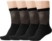 [TJHDSF] 2 Pairs of Diabetic Socks for Men and Women, Socks Without Elastic Waistband, Diabetic Socks Without Rubber, Wide Bamboo Fibre for Diabetics, Diabetes Trainer Stockings, Black, with Comfortable