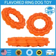 Indestructible Cheesy Chew Ring Rubber Chew Dog Toy Teething Aid Puppy