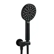 Matt Black Round 3 Function Handheld Shower Head 1.5m Hose Wall Connector Holder