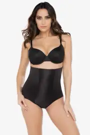 Miraclesuit Small BLACK Shapewear Hi-Waist Brief Underwear Firm Control NEW