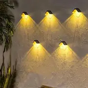 2 Pcs Solar Outdoor Wall Lamp, Solar Panel Waterproof Lighting for Deck, Fence, Patio, Staircase, Landscape