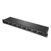 T8 Multi-Function 8-Channel Audio Isolator 1U Rack Mounted XLR 6.35mm Audio Isolator Eliminates Current Black