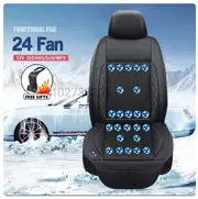 DC 12V Cooling Car Seat Cushion Summer Cool Blowing With Massage Seat Covers Ventilation Automatic Switch Seat Car Accessories Black 24 Fan 12V