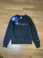 Champion Reverse Weave Mens Xtra Small Black Sweatshirt Crewneck NWT Rare Casual