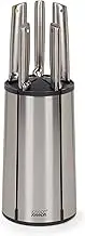 Joseph Joseph Elevate - Steel Knives Carousel 5-piece Set with Rotating stainless-steel knife block, Japanese stainless-steel blades, fingerprint-proof coating and non-slip base