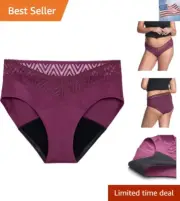 Period Underwear, Comfort-Stretch Hip Huggers, Holds Up to Regular 12 Tampons...