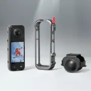 For Insta360 X4 Camera Rabbit Cage Metal Frame + Lens Caps Protection Cover