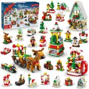Christmas Building Set Advent Calendar 2025 Countdown 24 Collectible Surprises 1099 PCS Toy Tree Santa Party Favors Kids Gift Boys Girls Age 3+ Creative Play
