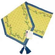 Pfaltzgraff Pistoulet Blue and Yellow Vines 72in Tapestry Table Runner