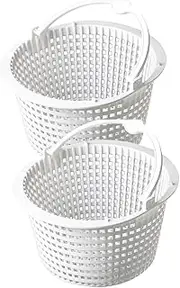 2 Pack Pool Skimmer Basket, Swimming Pool Skimmer Filter Baskets, Pond Skimmers Basket with Handle, Pond Floating Leaf Strainer, Reusable Replacement Filter Baskets Cleaning Tool