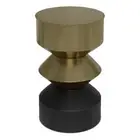Miller Modern 14 inch Wide Metal Side Table in Black&Brass
