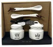 Rae Dunn Royal Crown Line Jam Jar Set New In Box