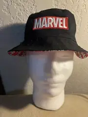 Marvel Kids Reversible Bucket Hat Black And Red ONE SIZE