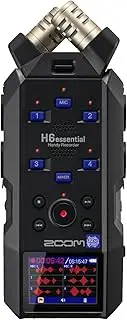 Zoom H6essential (2024 Model, Essential Series) with 32-Bit Float, Accessibility, 6-Track Recorder, Stereo Microphones, 4 XLR/TRS Inputs, USB Audio Interface, for Musicians, Podcasters, & Filmmakers