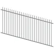ProtectorAl 1201 - 2400 x 1200mm Palladium Silver Raked Up to 15º Picket Top Pool Fence Panel