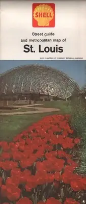 1963 Shell Road Map: Street Guide and Metropolitan Map of St. Louis NOS