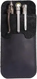PJ22 Pocket Protector, Double Storage Pocket Protectors for Men, Pencils, Tools and Cards, Leather Pen Holder Organizer, Pen Pocket Protector for Shirts, Lab Coats, Pants, Pen Sleeve