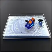 Photography Props Shooting Tray, Acrylic Shallow Water Transparent Tray, Photography Shooting Tray, Floating Photo Props Box(60x50x6cm)