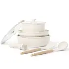 Carote Nonstick Cookware Sets, 8 Pcs Granite Non Stick Pots and Pans Set with Re