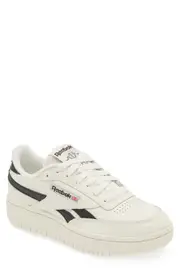 Reebok Club C Double Platform Sneaker in Chalk/Core Black/Chalk at Nordstrom, Size 9