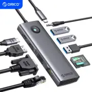 ORICO USB C Docking Station Type C HUB to HDMI-4K60Hz USB 3.0 RJ45 PD100W Charge