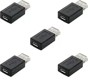 tunghey 5 Pack USB 2.0 A Female to USB Micro Female Adapter Converter USB Female to Micro USB Female Adapters Couplers Connector