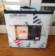 NIP Nautica Kids Sailboats & Checkers Full Quilt Set 3pc