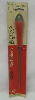 Vintage Black Diamond / Nicholson Rare 6 Inch Slim Taper File NOS No.21729