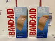 Lot of 2 Band-Aid Brand Water Block Tough Strips Bandages 10 ct ea (20 ct total)