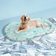 PaWz Pet Dog Cooling Mat, Gel Non-Toxic Cool Bed for Dogs Cats XL, Self-Cool Sleeping Pillow Sofa Bed, Summer Ice Pad for Kennel, Durable PVC for Portable Pet Cooling Cushion for Indoor Outdoor, Green