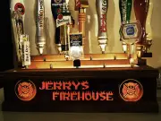 COLOR LED'S FIREMANS FIREHOUSE 18 BEER TAP HANDLE DISPLAY PERSONALIZED SIGN
