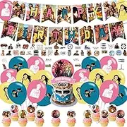 Banks of Outer Themed Birthday Party Supplies Set Happy Birthday Banner, Cake Topper, Cupcake Toppers, Balloons for Banks of Outer Kids Party Decorations