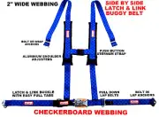 SIDE x SIDE 2" SEAT BELT NEW HARNESS RACE HARNESS BLUE CHECKERBOARD