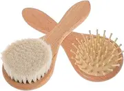 Toyvian 2pcs Hair Brush Dual Sided Bathing Brush for Newborns Gentle Scalp Scrubber Shampoo Tool Portable for Sensitive Skin
