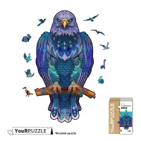 在飛比找博客來優惠-【YouRPUZZLE】木質不規則立體動物造型拼圖 獵鷹