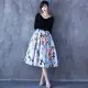 Olivia奧莉精品 黑色V型美背水藍玫瑰蓬蓬裙連身裙小禮服 中大尺碼 S～2XL